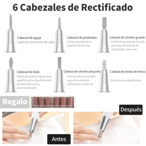 Torno para Uñas AISEELY, Lima Eléctrica Profesional 30000 RPM, Kit de Manicura y Pedicura para Salón DIY Embalaje Deteriorado Discount