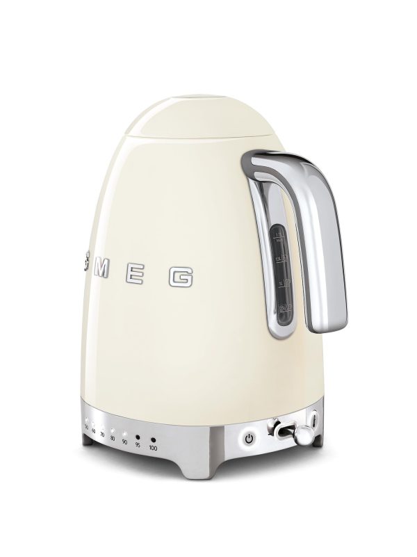 Hervidor eléctrico SMEG KLF04CREU con Control de Temperatura, 2400 W, 1.7 litros, Crema Embalaje Deteriorado Hot on Sale