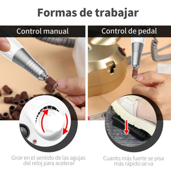 Torno para Uñas AISEELY, Lima Eléctrica Profesional 30000 RPM, Kit de Manicura y Pedicura para Salón DIY Embalaje Deteriorado Discount