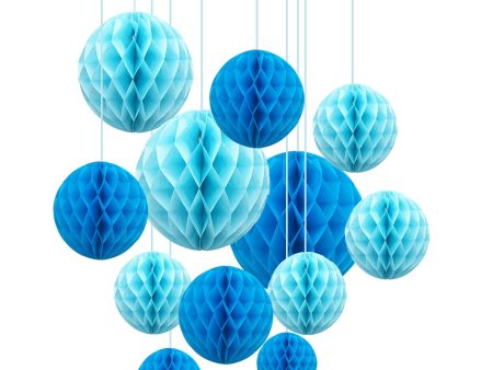 ZYOOO - Juego de 12 bolas de papel de seda para decoración de fiestas, color azul Embalaje Deteriorado Supply