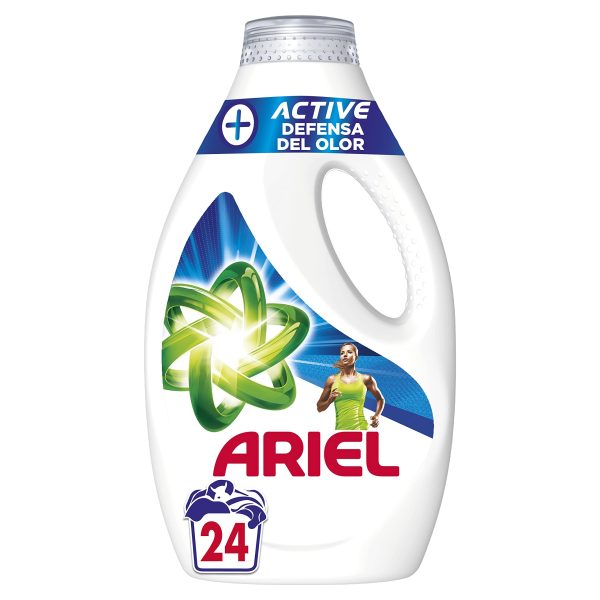 (Faltan 3 unidades, incluye 1) Ariel Detergente Líquido para Lavadora, 96 Lavados (4x24), Jabón con Defensa Activa Contra el Olor, Limpieza Profunda Embalaje Deteriorado For Discount