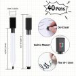 (Faltan 10 Rotuladores, Incluye 30) Rotuladores Pizarra Blanca JurciCat 40 piezas Whiteboard Marker Punta Fina para Casa Escuela Oficina Embalaje Deteriorado Online Hot Sale